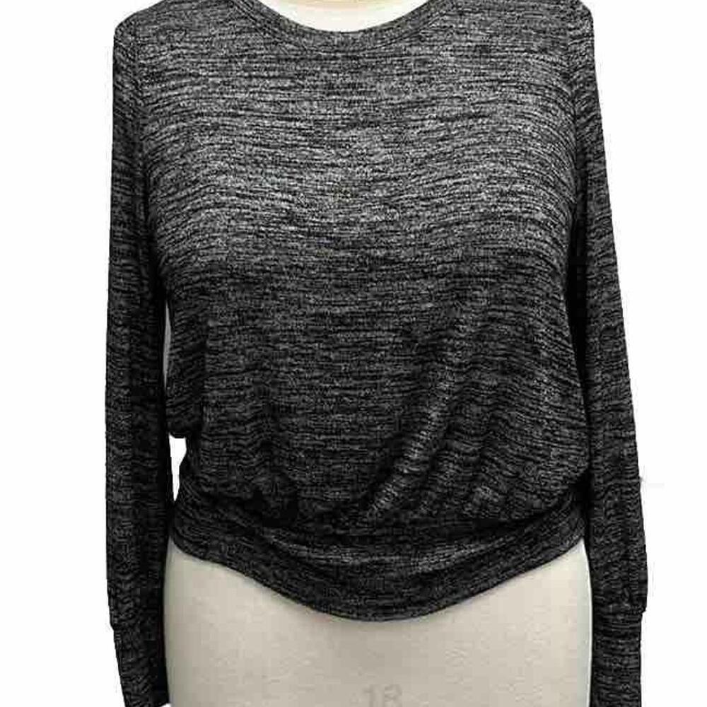 APT.9 Women's XL Sweater Black Heather Knit Sweater with Rivet Cuffs